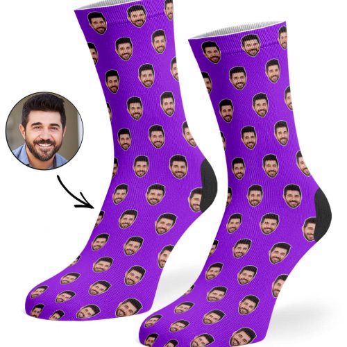 Purple Face Pattern Socks