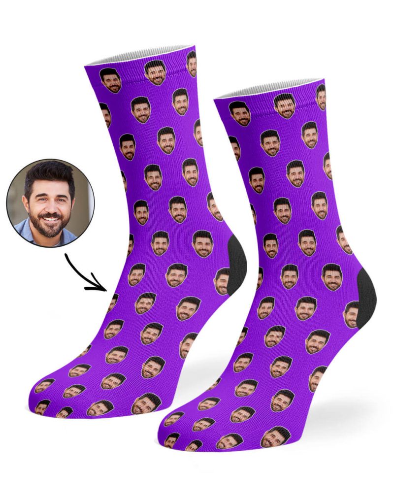 Purple Face Pattern Socks