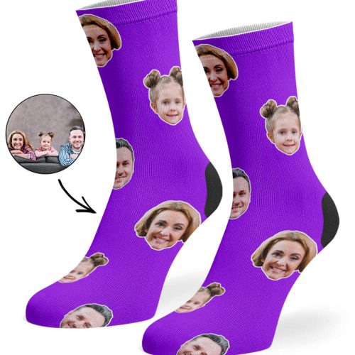 Purple Family Face Socks