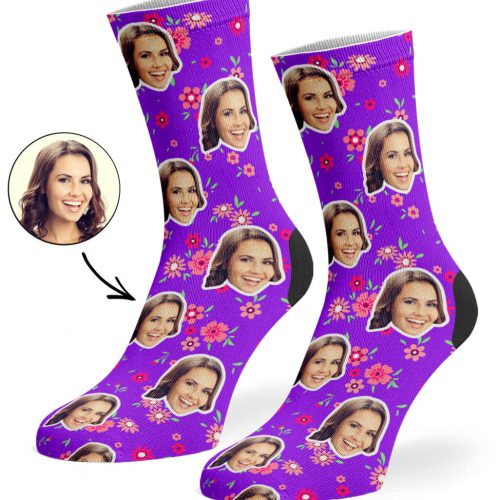 Purple Flower Socks