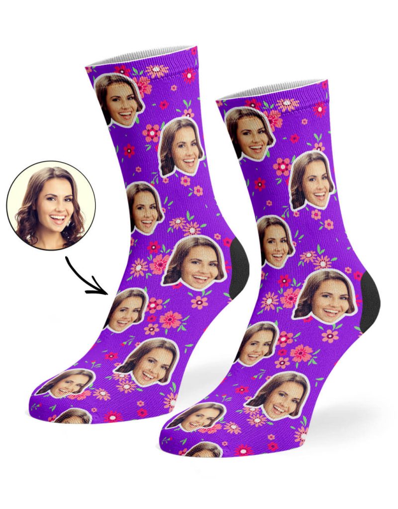 Purple Flower Socks