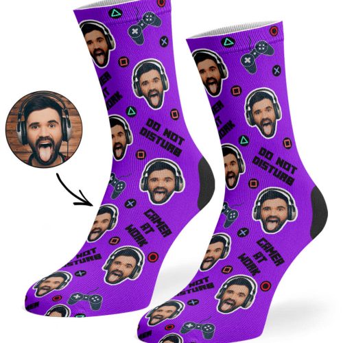 Purple Gamer Face Socks