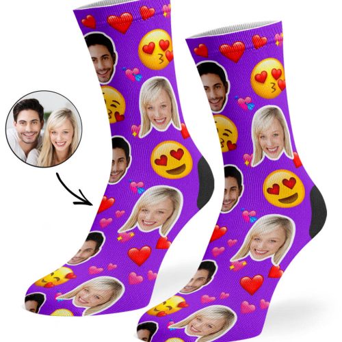 Purple Love Emoji Socks