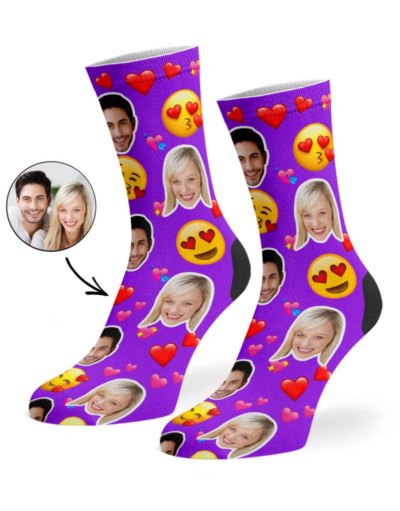 Purple Love Emoji Socks