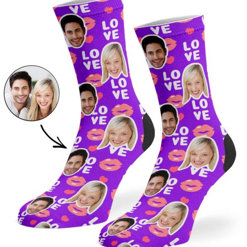 Purple Love Lips Socks