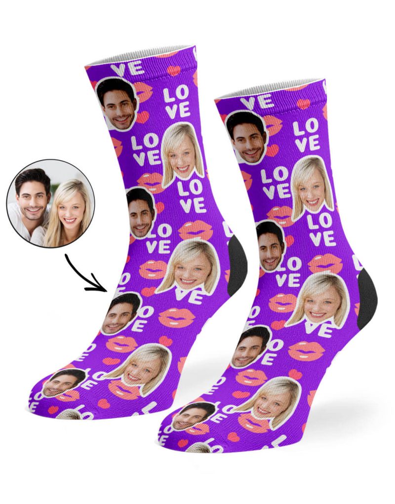 Purple Love Lips Socks