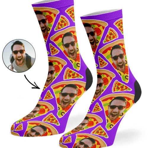 Purple Pizza My Face Socks