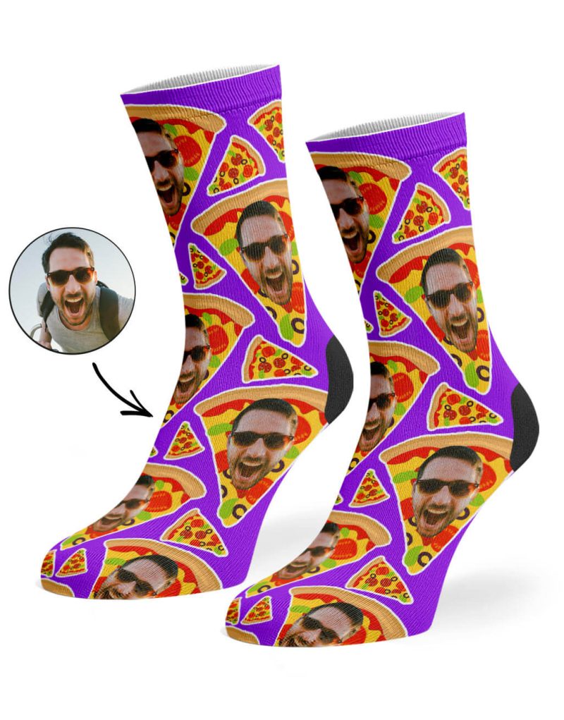 Purple Pizza My Face Socks