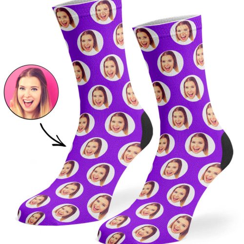 Purple Polka Circle Socks