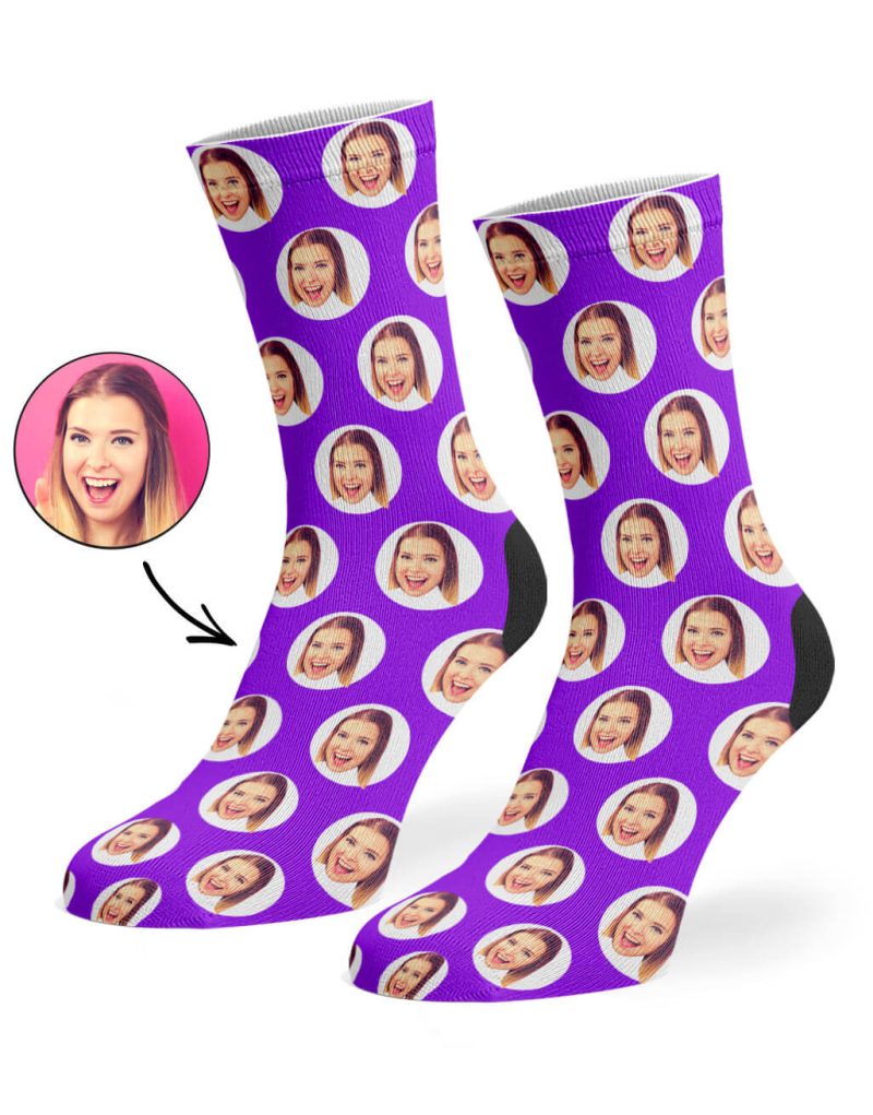 Purple Polka Circle Socks