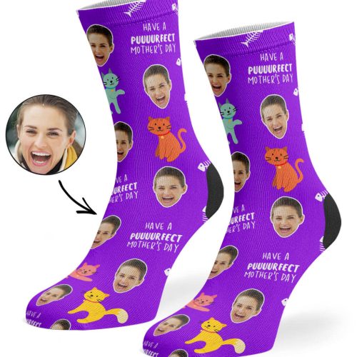 Purple Purrfect Mother s Day Socks