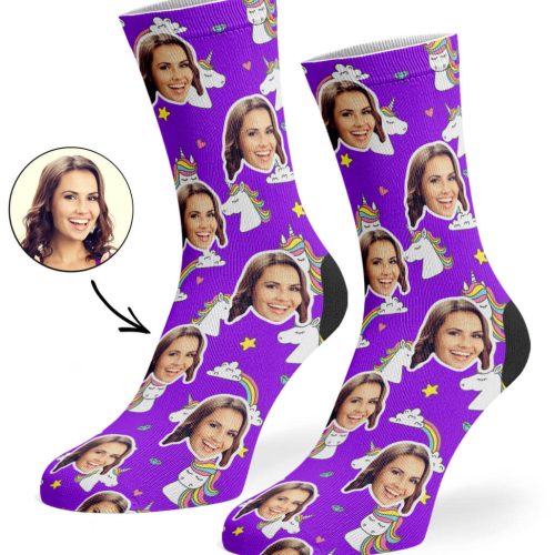 Purple Rainbow Unicorn Socks