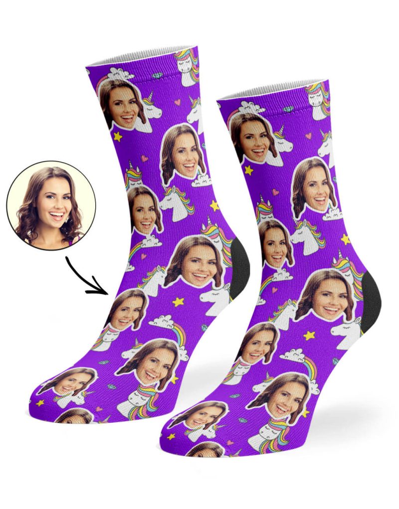 Purple Rainbow Unicorn Socks