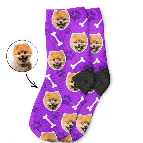 Purple Your Dog On Kids Socks 1