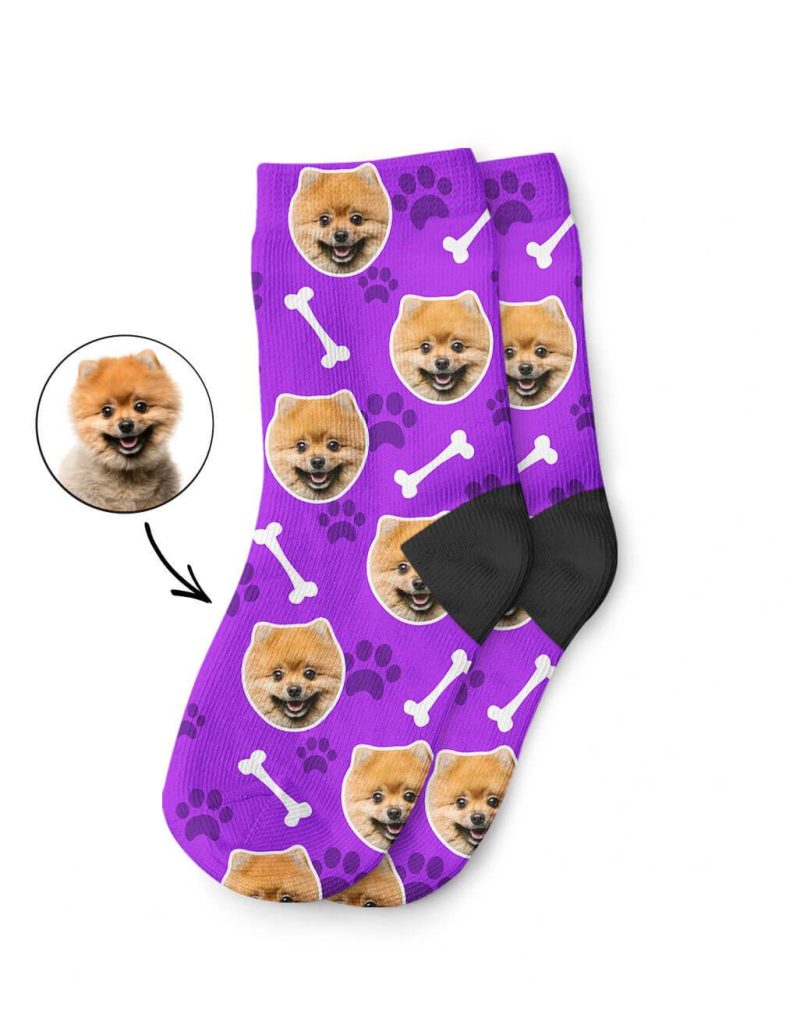 Purple Your Dog On Kids Socks 1