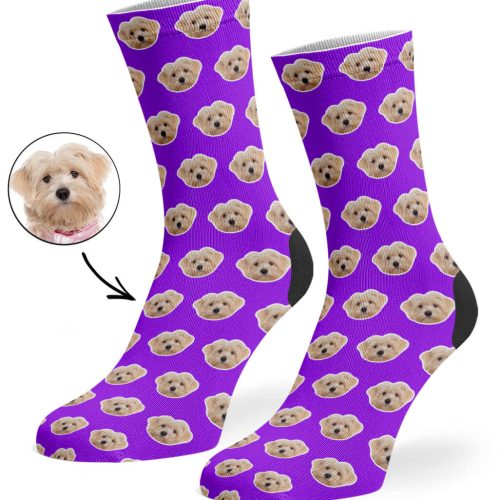 Purple Your Dog Pattern Socks