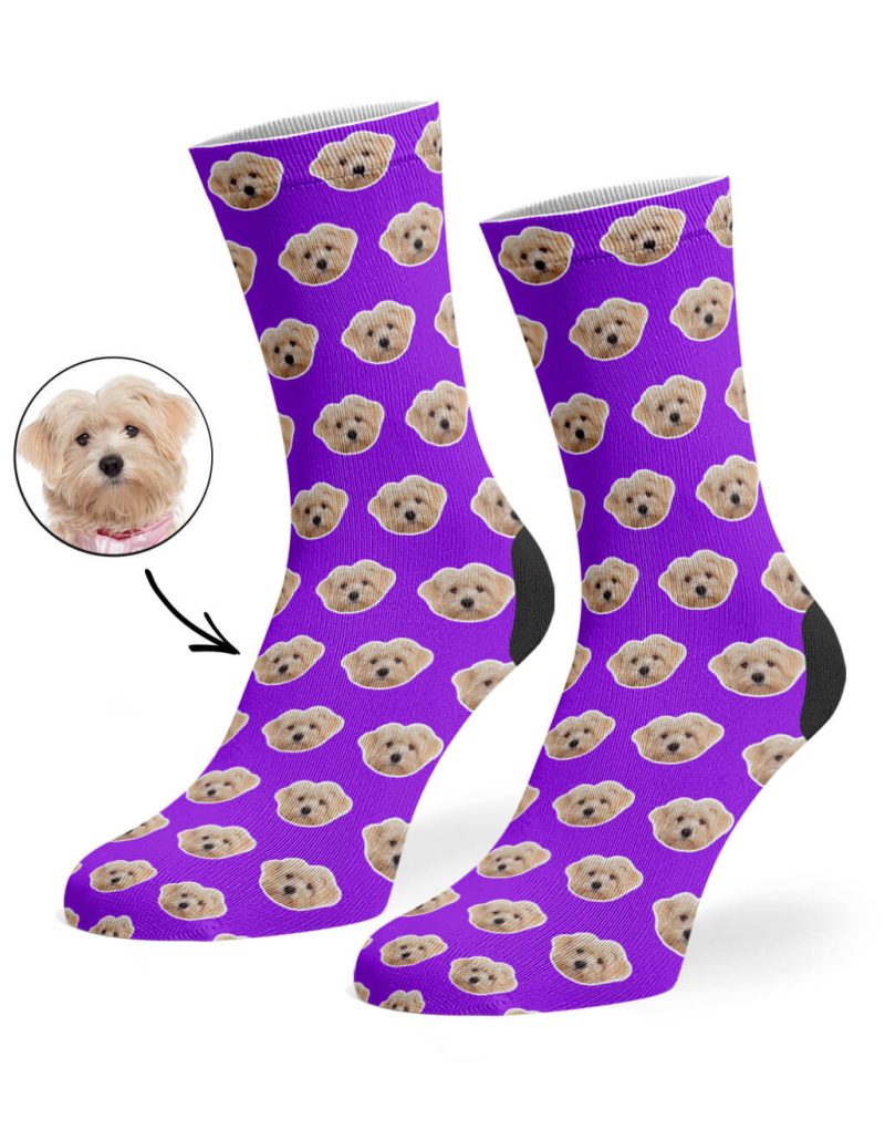 Purple Your Dog Pattern Socks