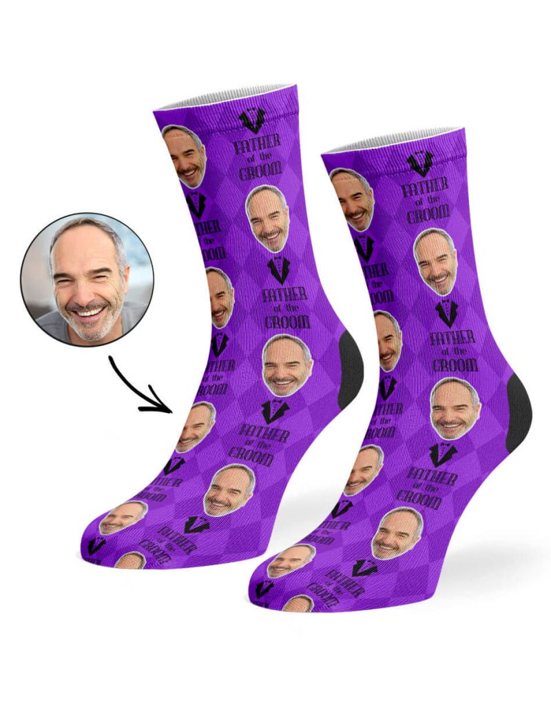 Purple Father Of The Groom Socks