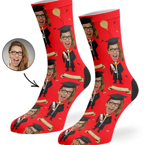 REd Graduation Socks