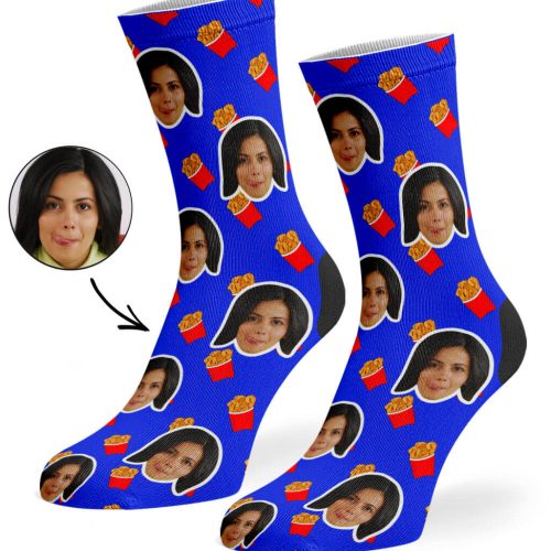 ROyal Blue Chicken Nuggets Socks