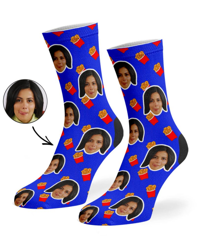 ROyal Blue Chicken Nuggets Socks