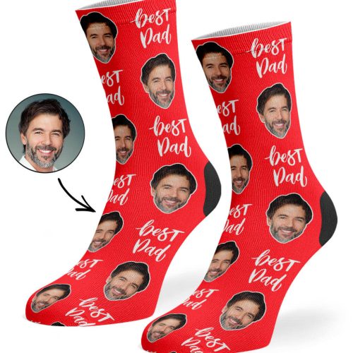 Red Best Dad Socks