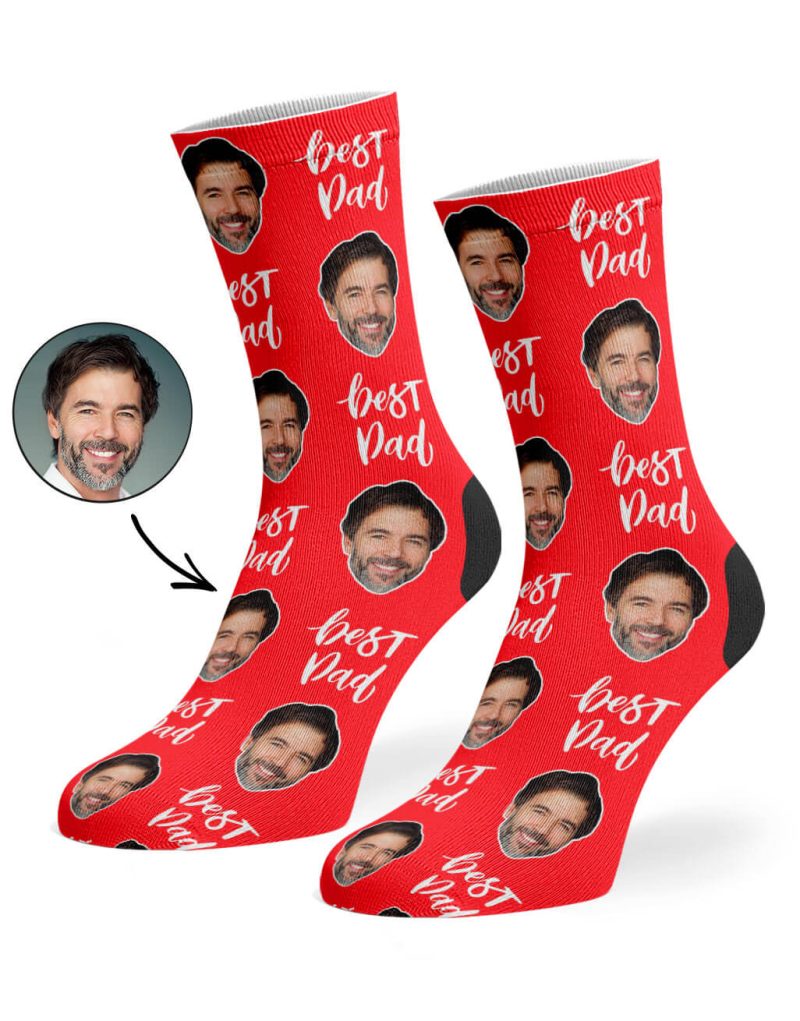 Red Best Dad Socks