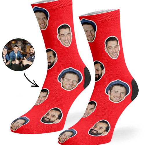 Red Best Friend Face Socks