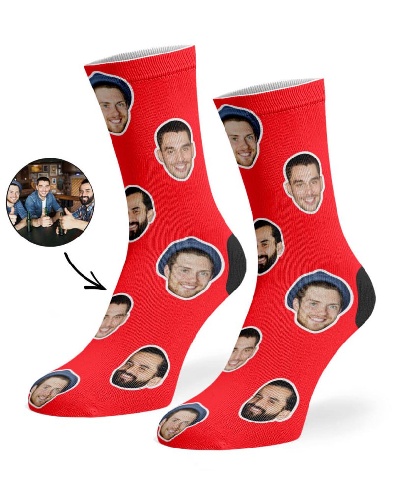 Red Best Friend Face Socks