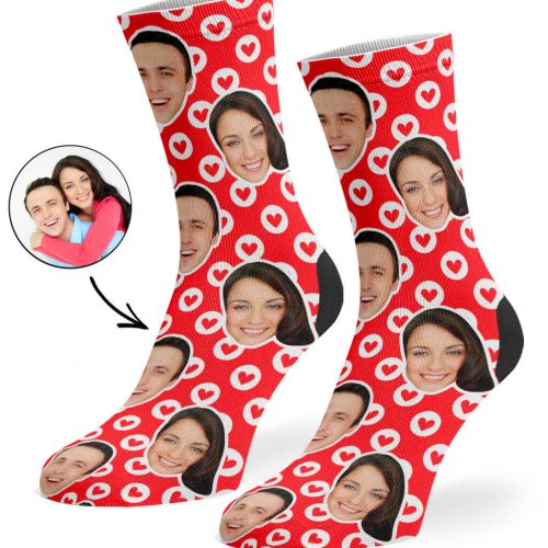 Red Circle Hearts Socks