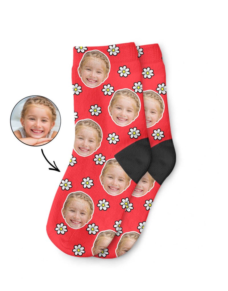 Daisy Face Kids Socks With Photo