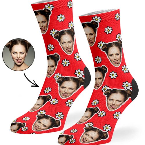 Red Daisy Socks