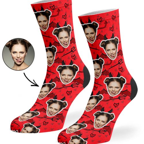 Red Devil Face Socks