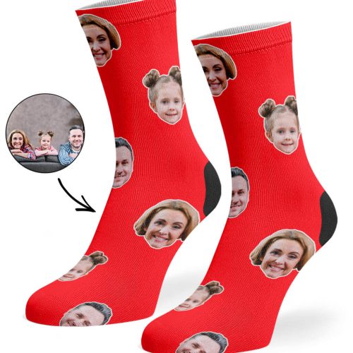 Red Family Face Socks