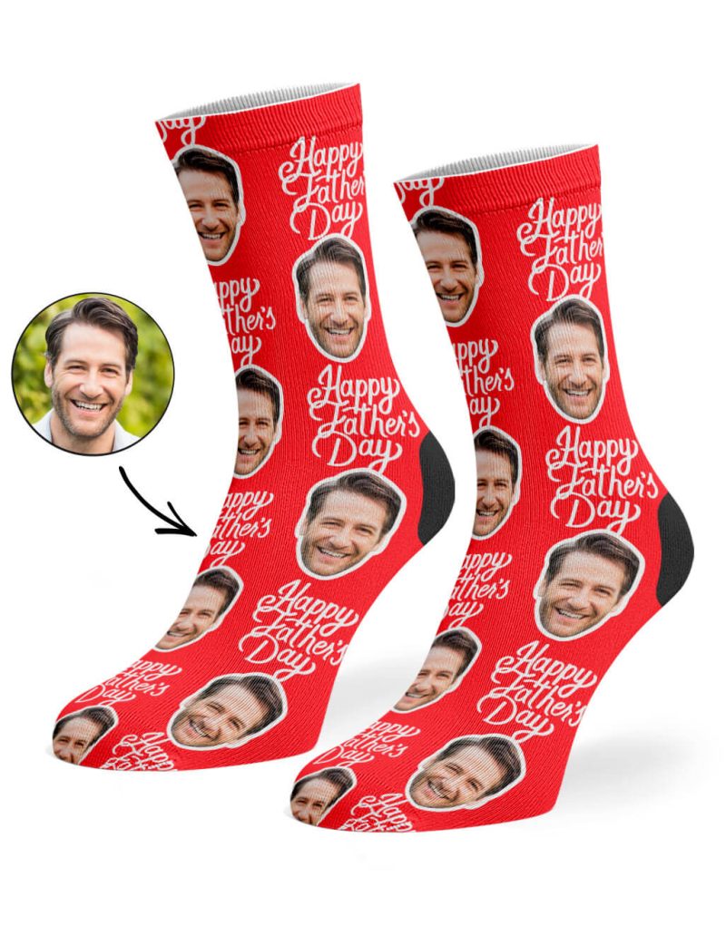 Red Happy Fathers Day Socks