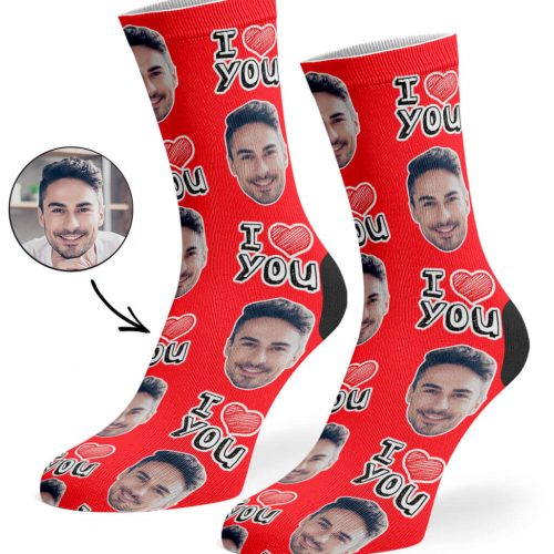 Red I Heart You Socks