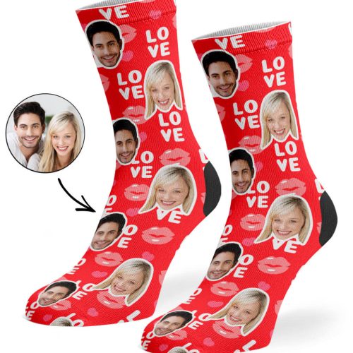 Red Love Lips Socks