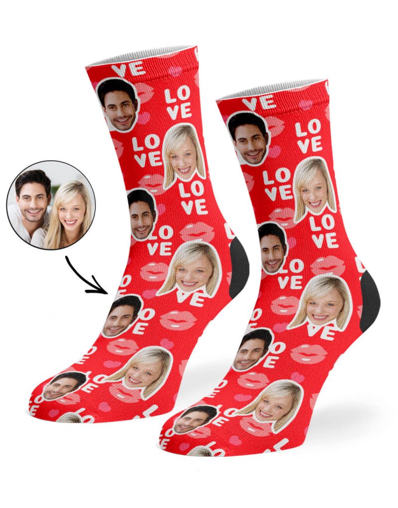 Red Love Lips Socks