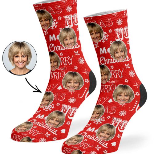 Red Merry Christmas Socks