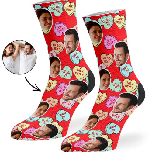 Red Naughty Love Hearts Socks