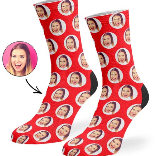 Red Polka Circle Socks