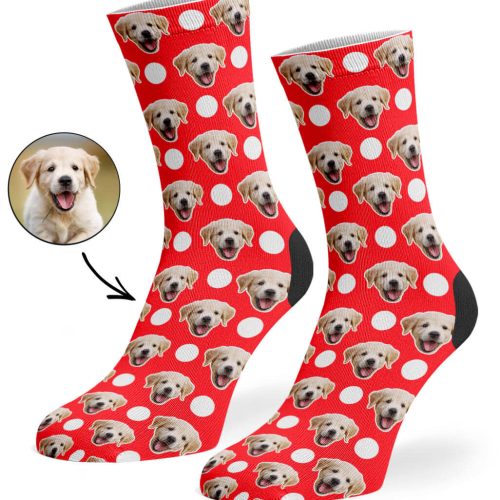 Red Polka Dog Socks