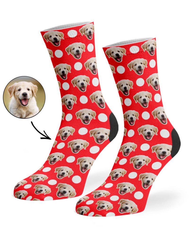 Red Polka Dog Socks