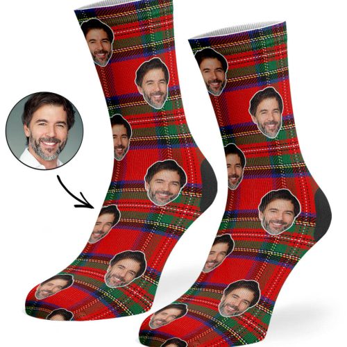 Red Scottish Tartan Socks