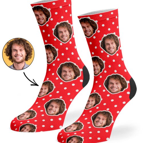 Red Spotty Face Socks