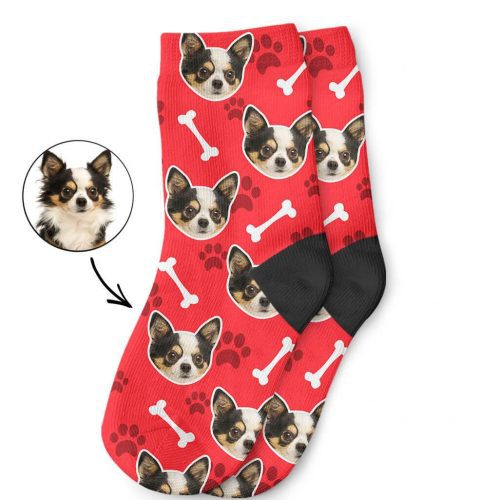 Red Your Dog On Kids Socks 1