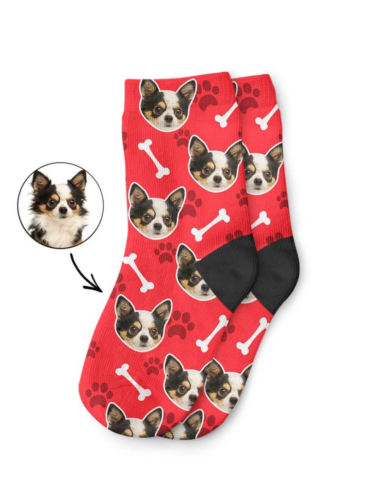 Red Your Dog On Kids Socks 1