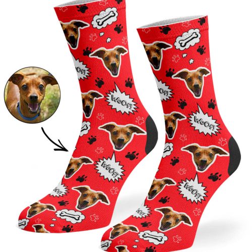 Red Your Dog Woof Socks