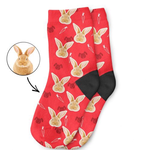 My Rabbits Face on Childrens Socks