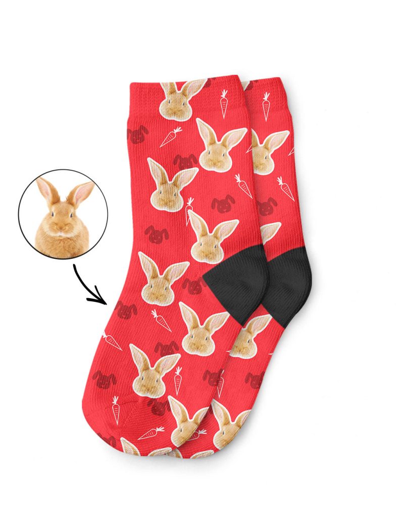 My Rabbits Face on Childrens Socks